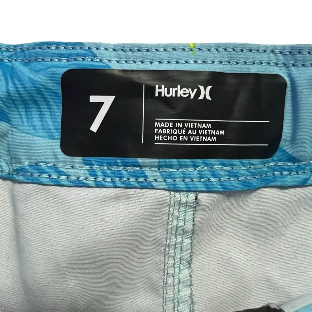 Hurley Boys 7Y Striped Board Shorts Swim Trunks